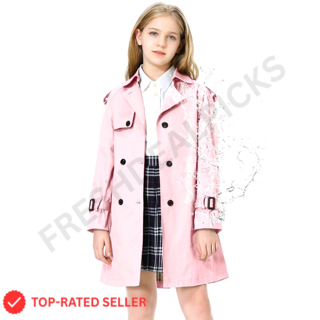 Waterproof Trench Coat Double Breasted Lapel Overcoat Classic Elegant Outerwear